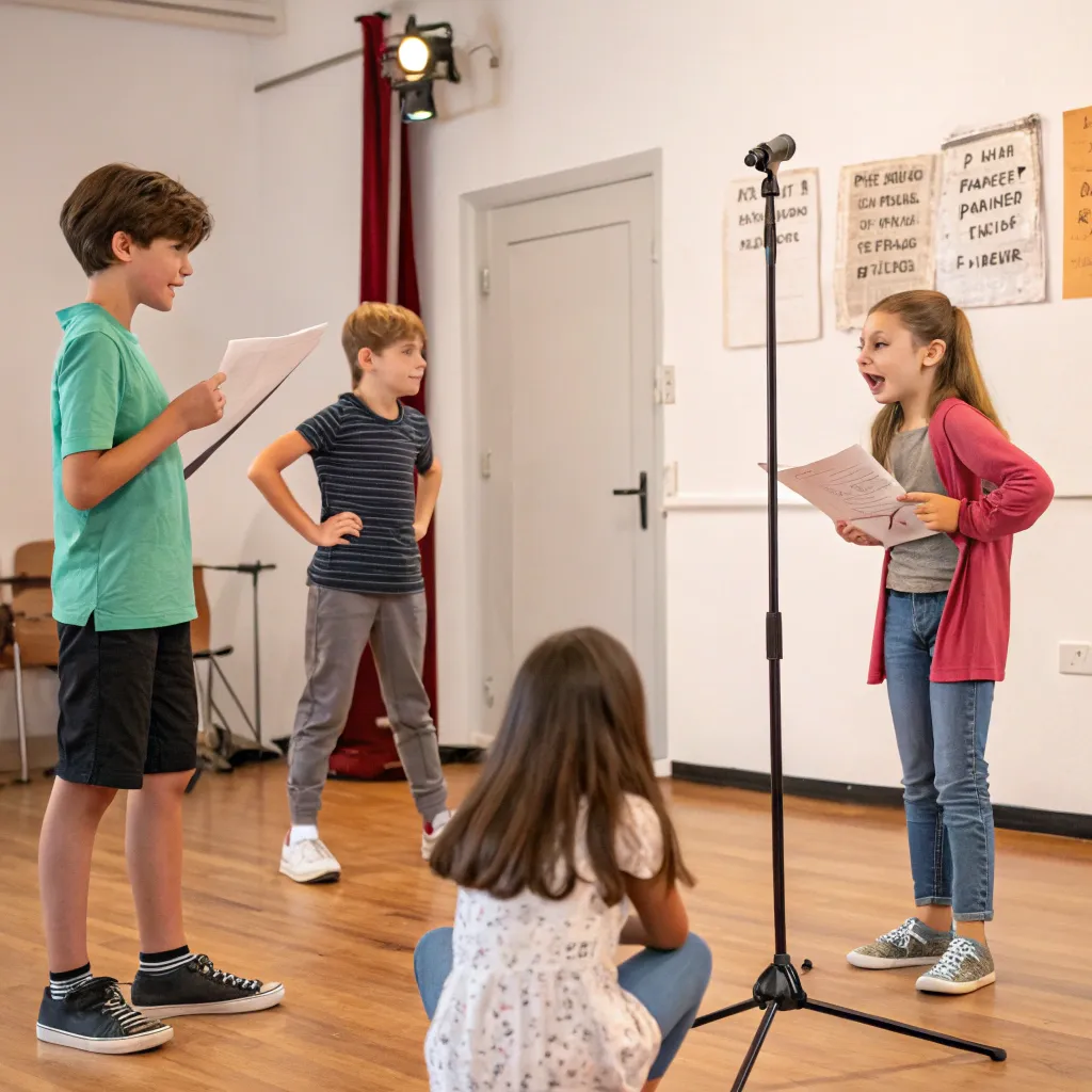 Children learning acting basics