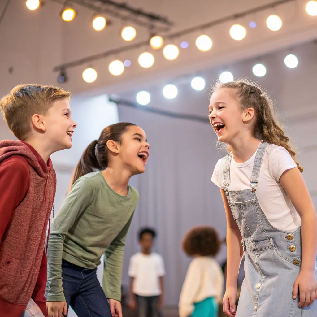 Children enjoying improvisational acting